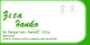 zita hanko business card